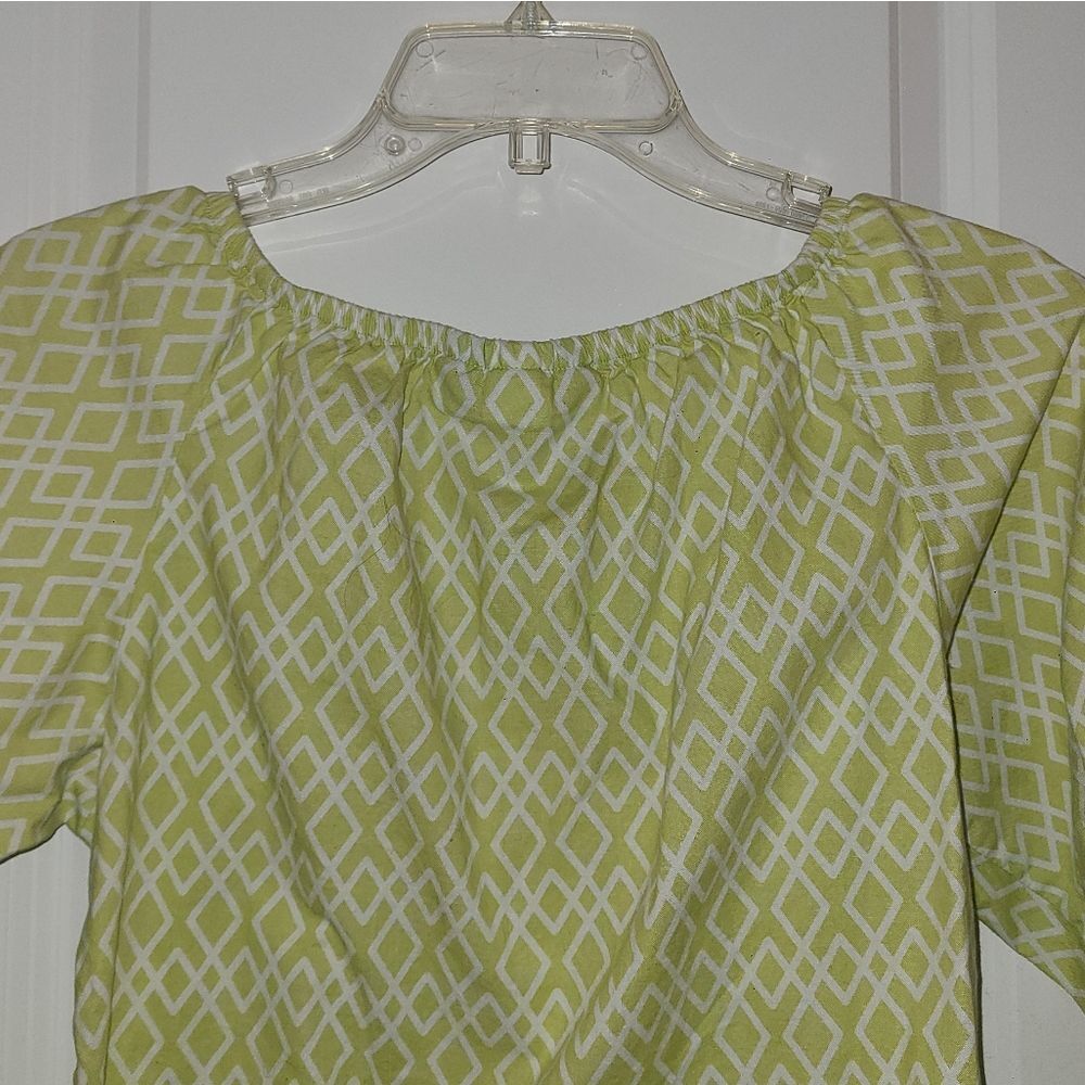 Haley & The Hound Green Spring Geometric Print Blouse - Picture 9 of 9